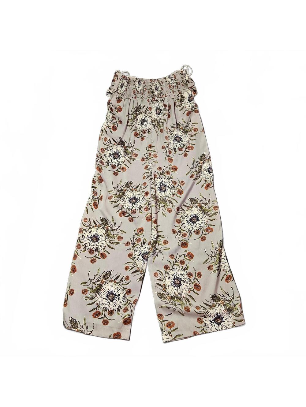 Madewell One Piece Jumpsuit Tube Top Size 12 Wide Leg Floral Tie Front Strapless - Picture 3 of 9